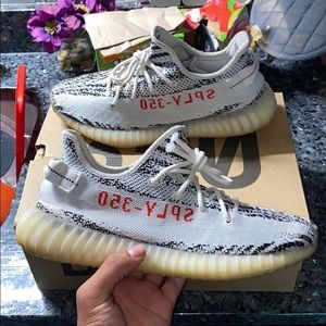 yellowing yeezy zebra